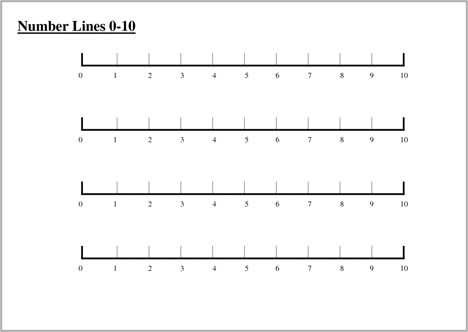 Grade 3 Number Lines Worksheet
