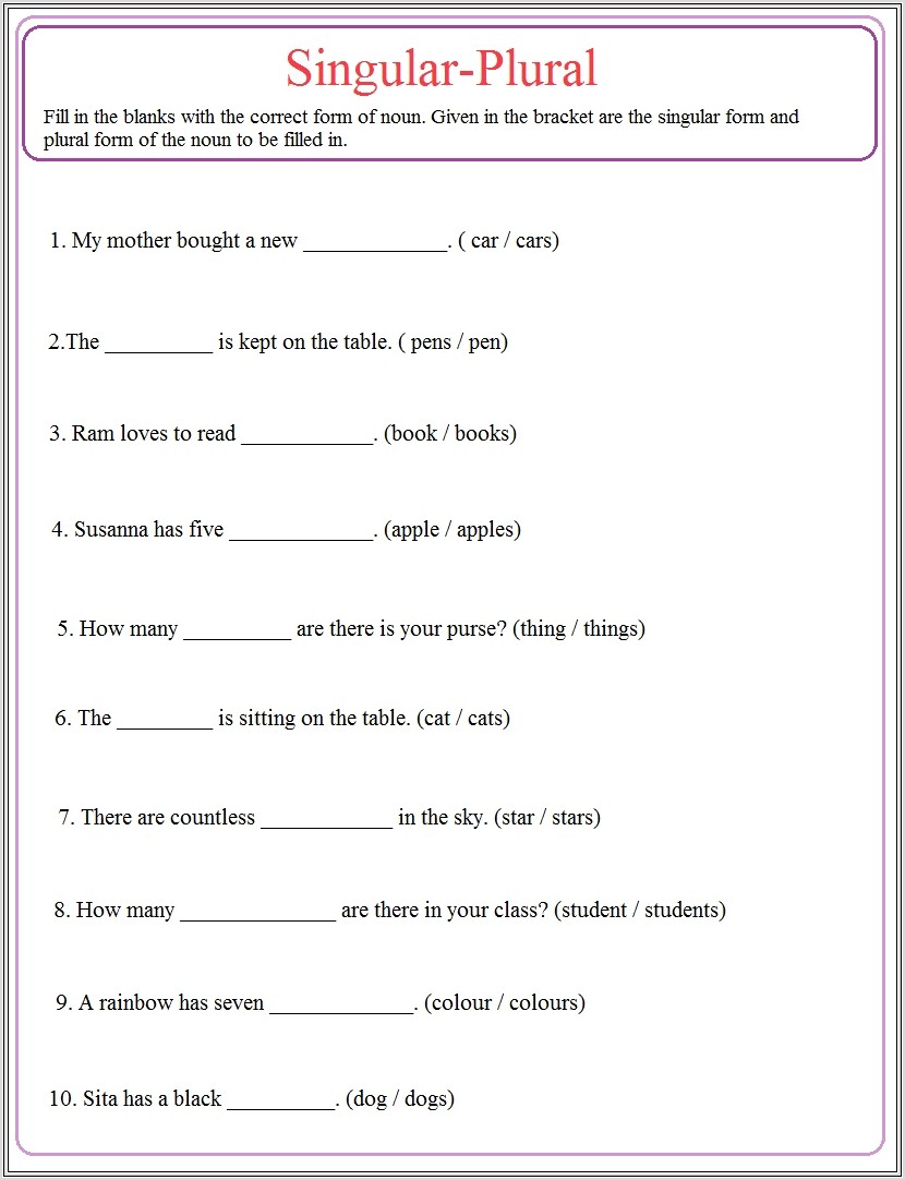 Grade 4 English Worksheets Free