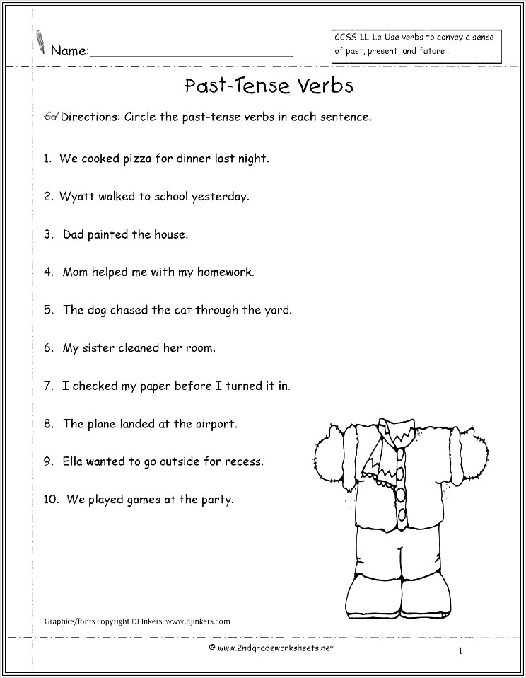 Grade 4 English Worksheets Tenses