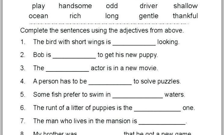 Grade 5 English Language Worksheets