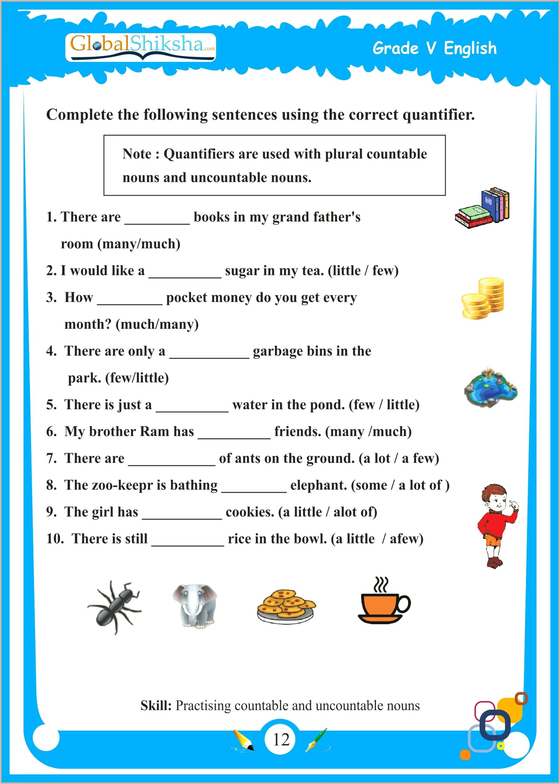 Grade 5 English Worksheets Caps