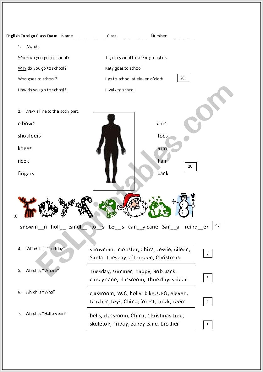 Grade 5 Worksheets For English