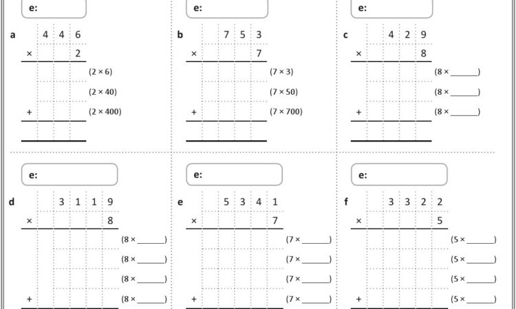 Grid Multiplication Worksheets Htu X U