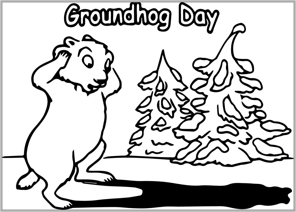 Groundhog Day Coloring Worksheet
