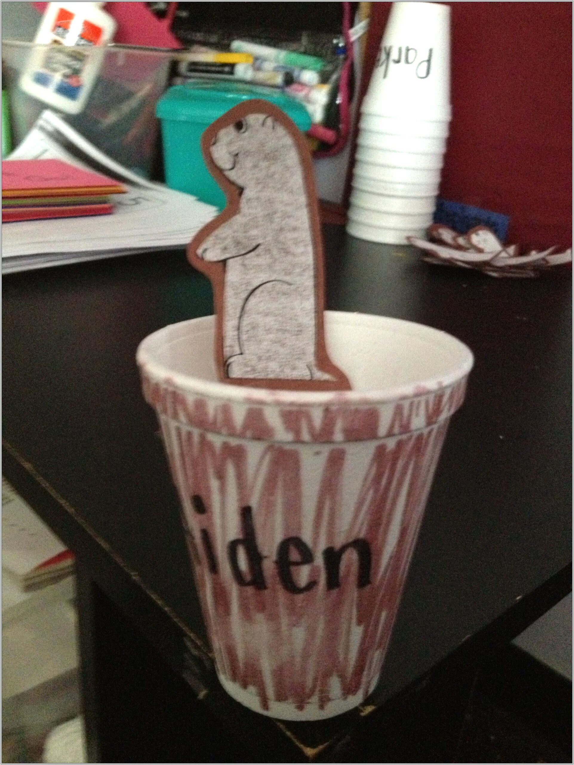 Groundhog Day Cup Craft
