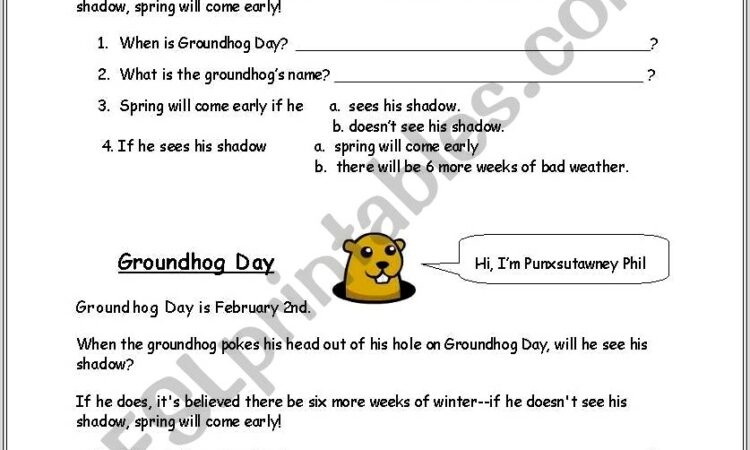 Groundhog Day Lesson Plan Esl