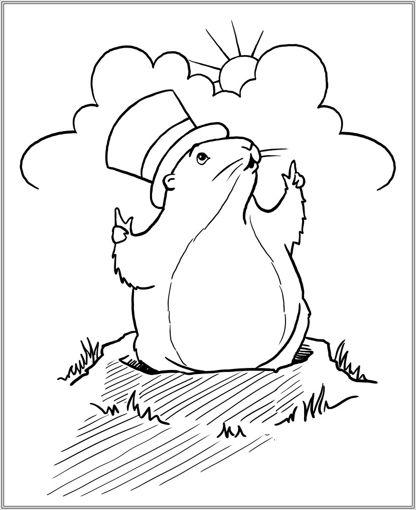 Groundhog Day Printable Coloring Pages
