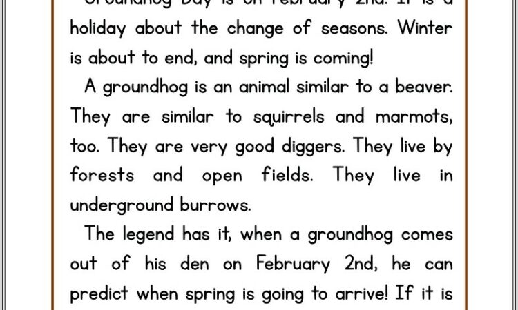 Groundhog Day Worksheet 3rd Grade