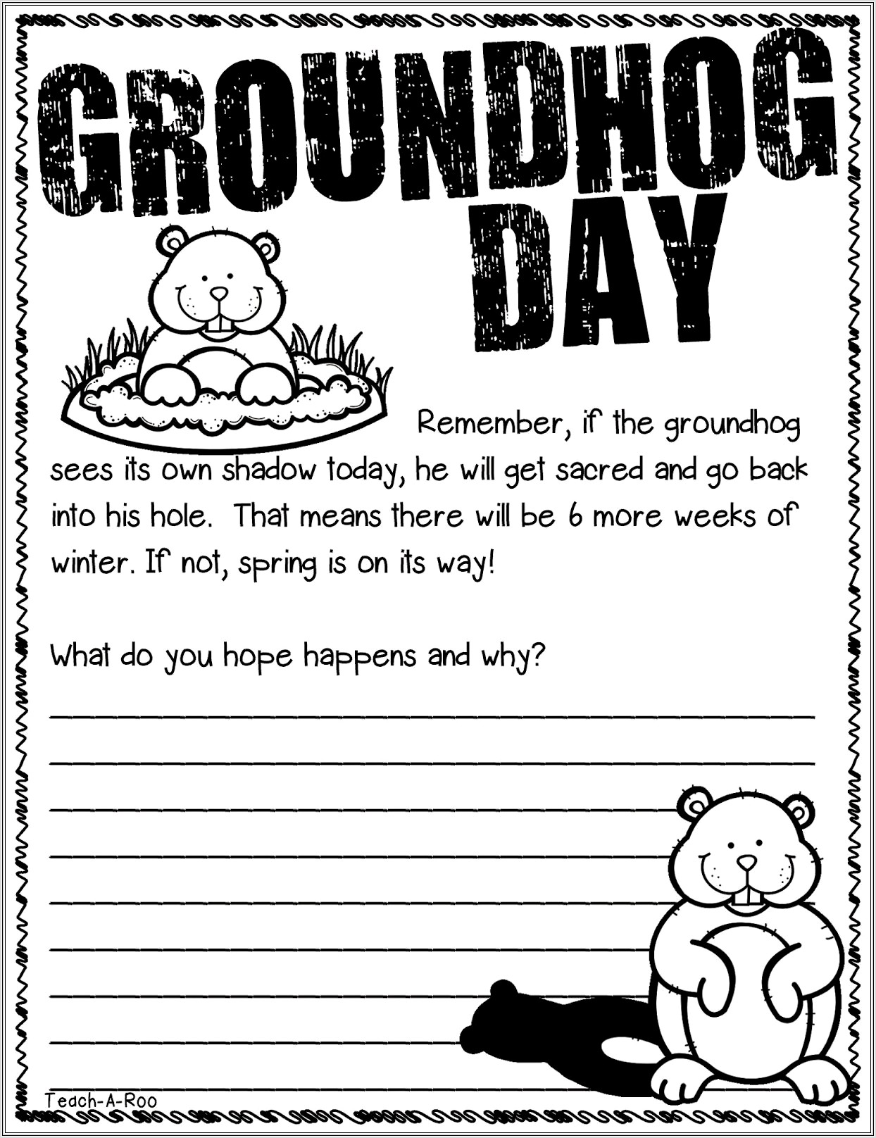 Groundhog Day Worksheet Second Grade