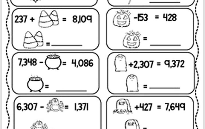 Halloween Math Worksheet Grade 7