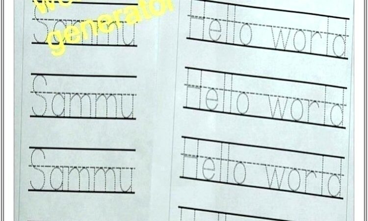 Handwriting Worksheet Generator For Kindergarten