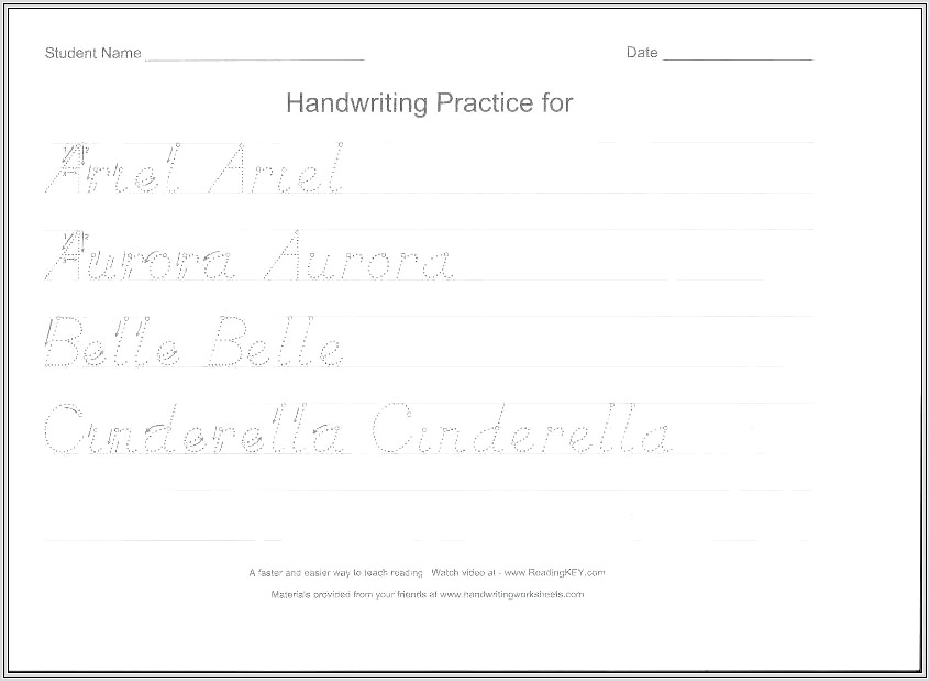 Handwriting Worksheet Maker For Kindergarten
