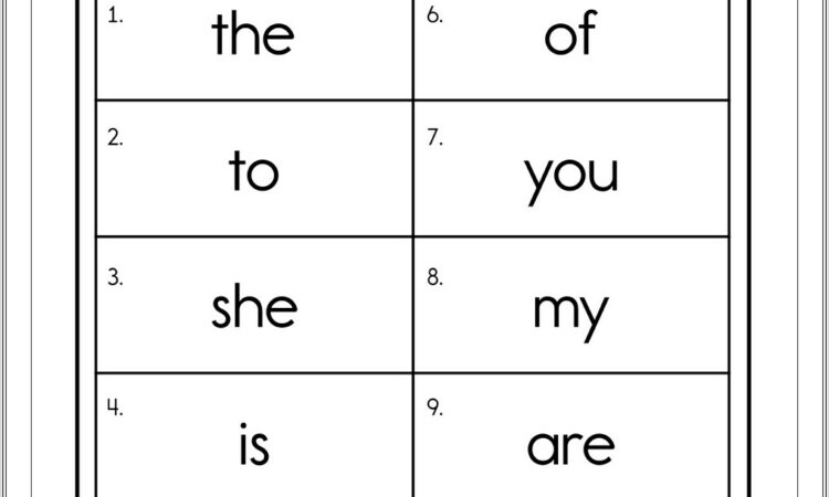 High Frequency Word Like Worksheet