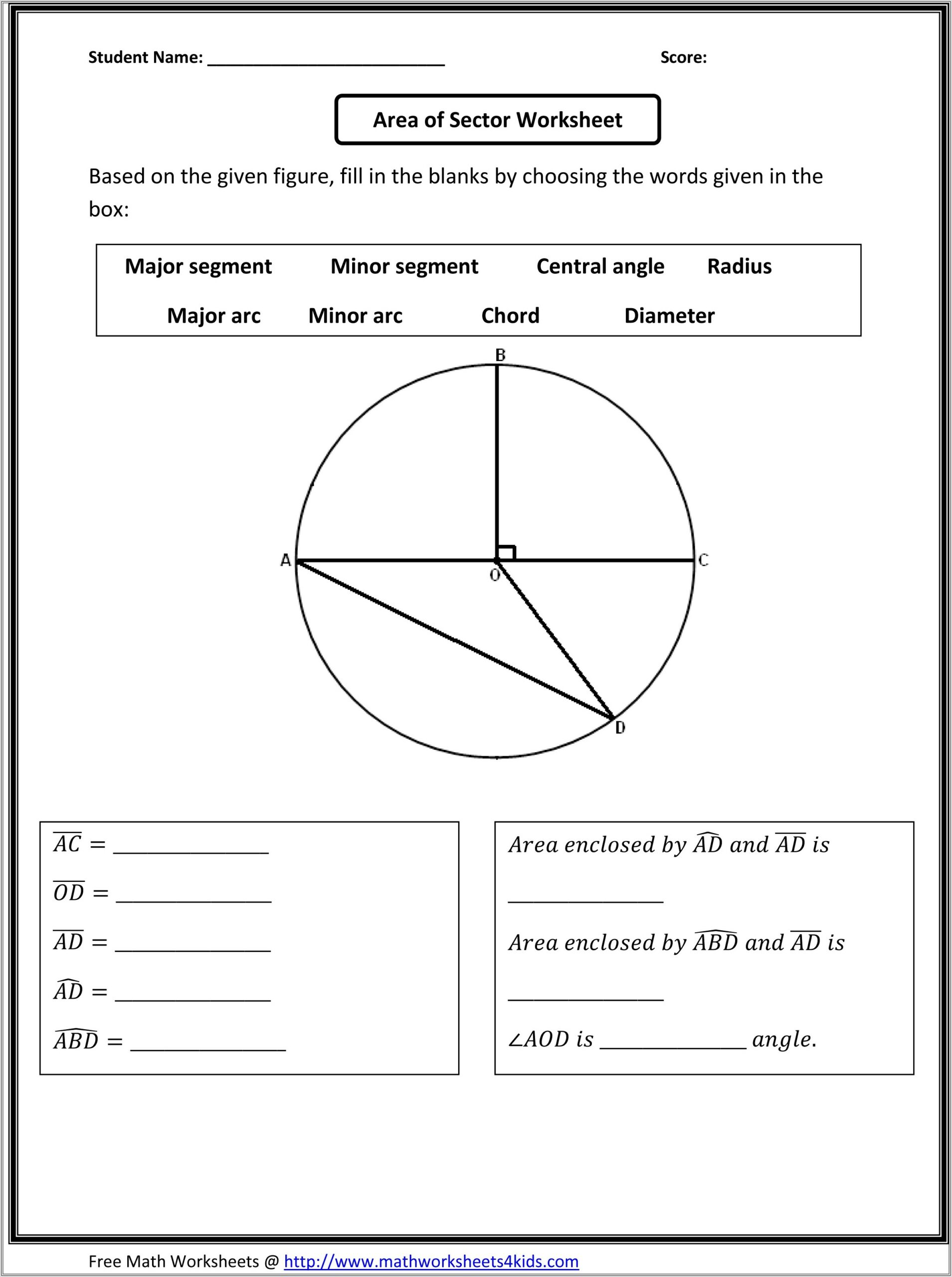 High School Geometry Worksheet