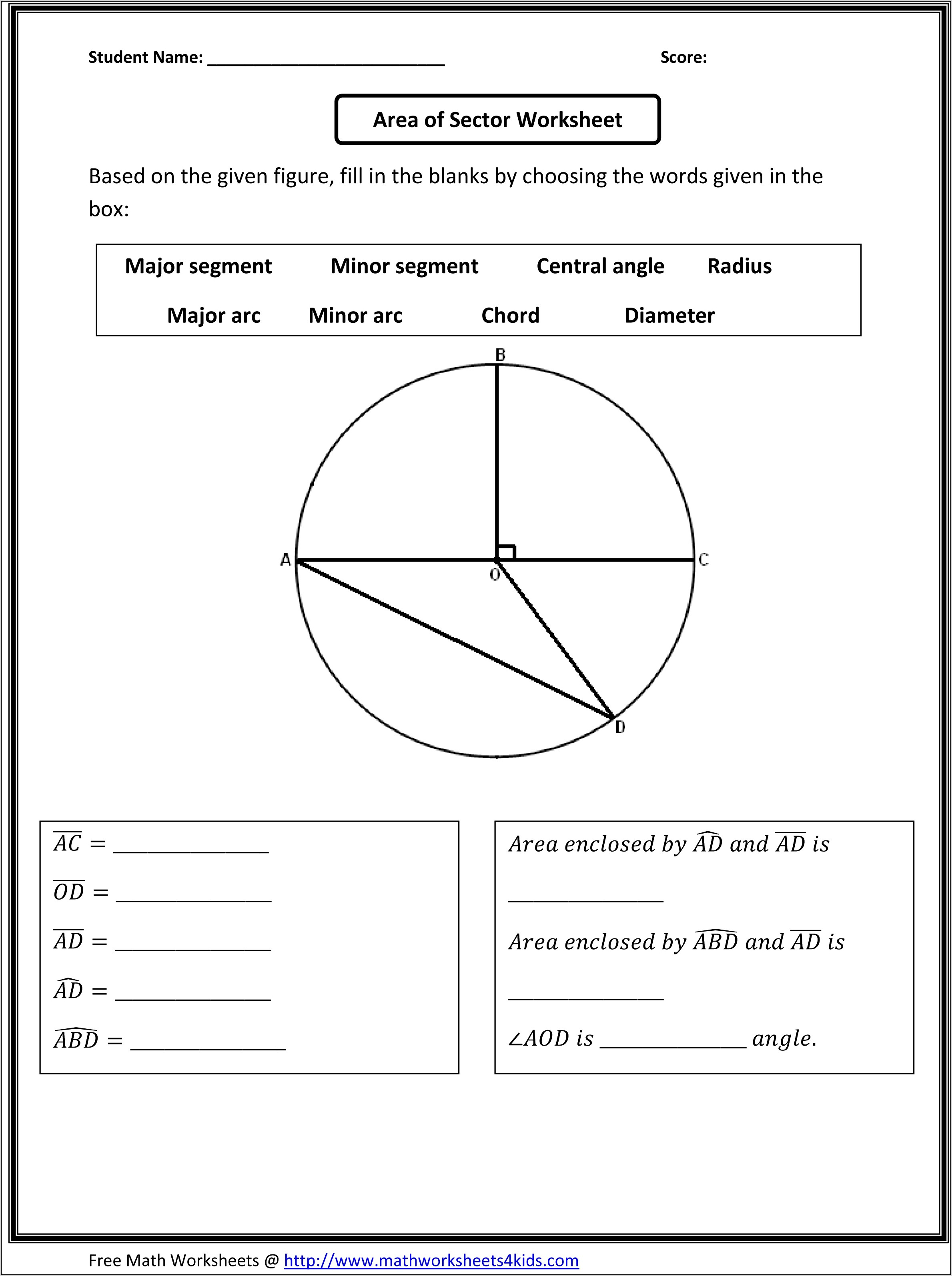 High School Geometry Worksheet