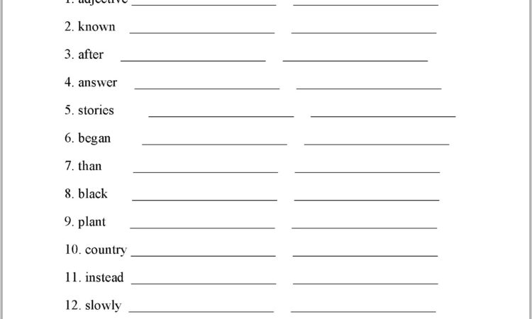 High School Spelling Words Worksheets