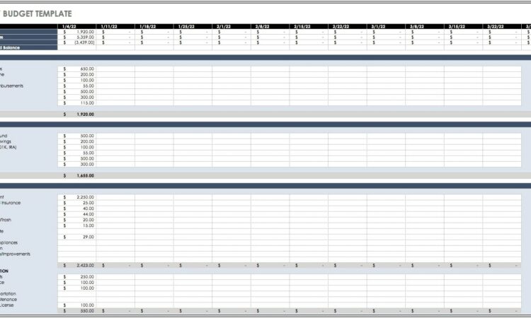 Home Budget Spreadsheet Fortnightly