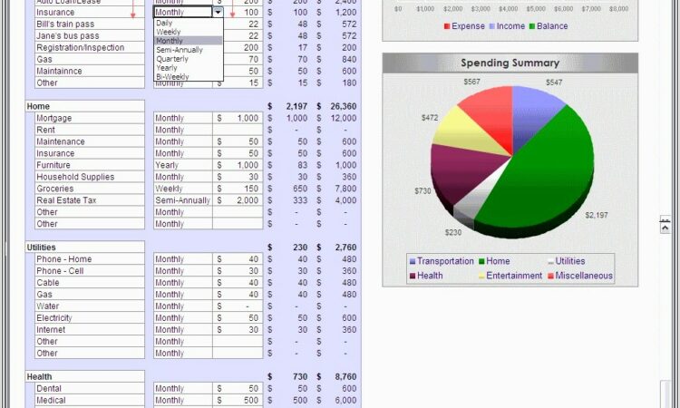 Home Budget Templates Excel