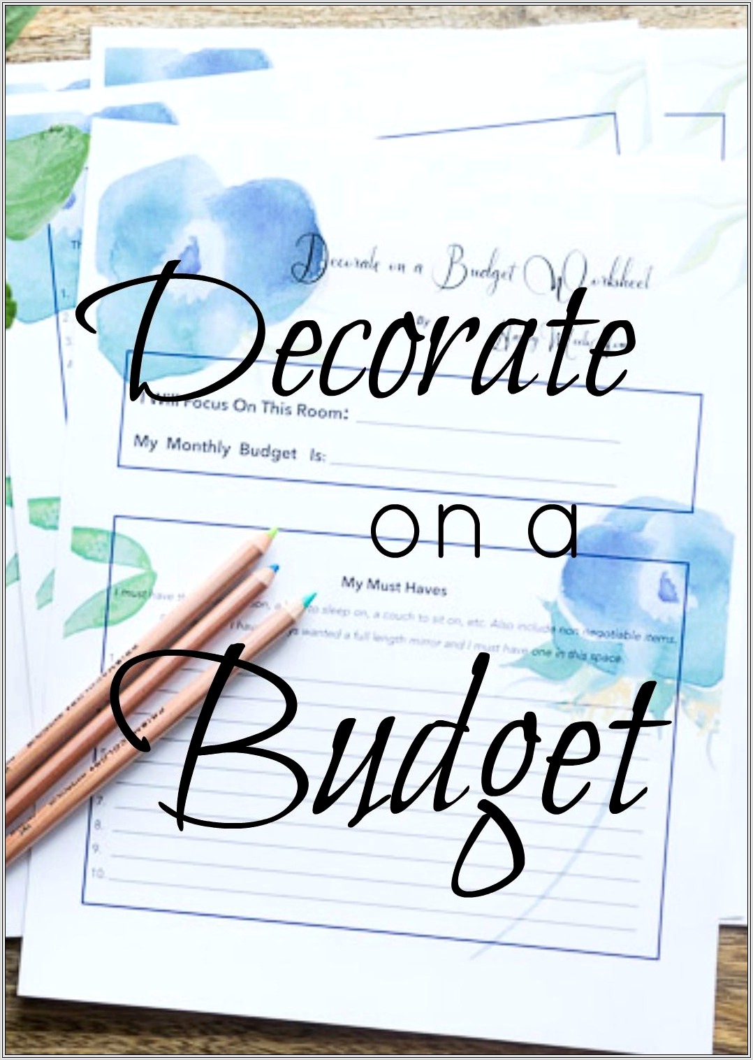 Home Decorating Budget Worksheet
