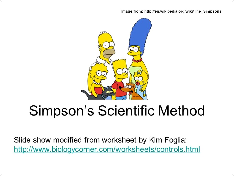 Homer Simpson Worksheet Scientific Method
