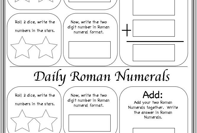 Homeschool Math Roman Numerals Worksheet