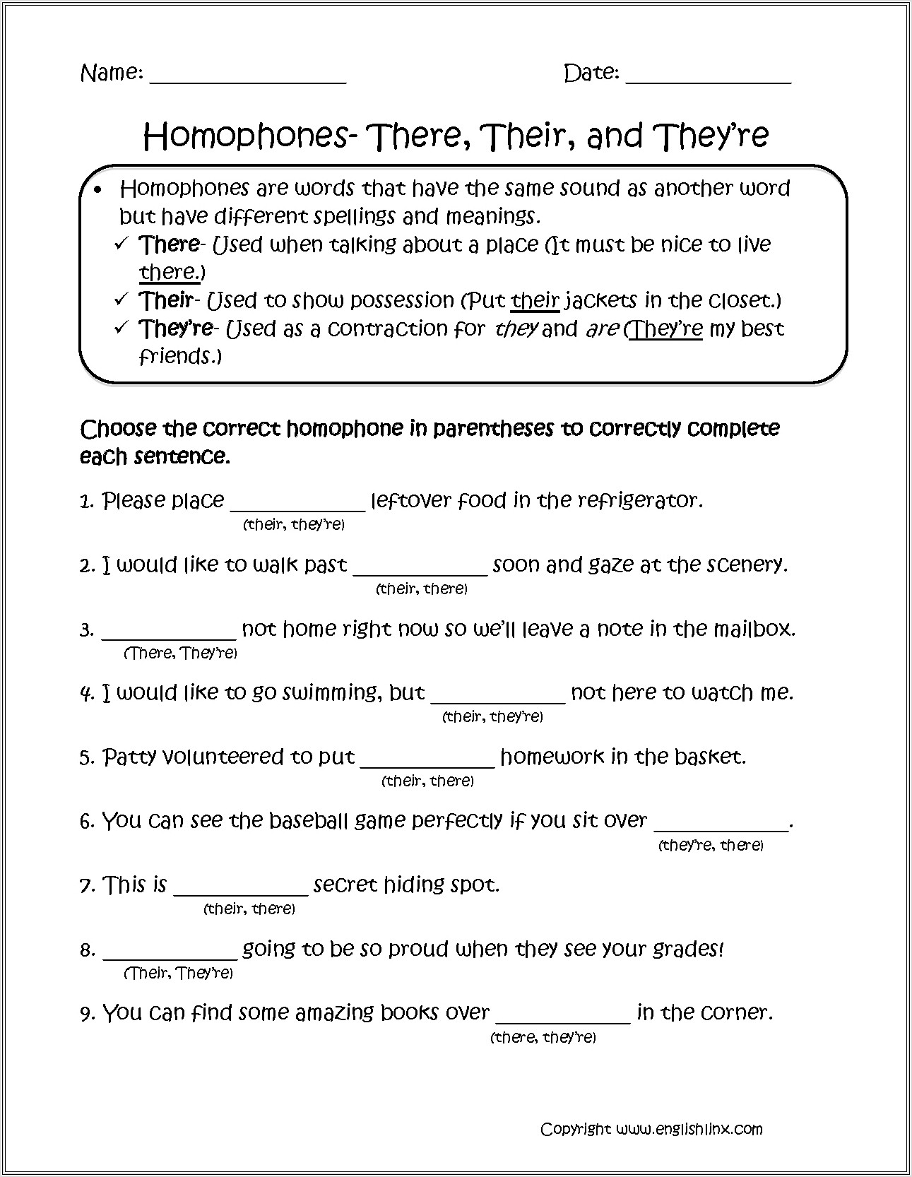 Homophones Worksheet 2nd Grade Free