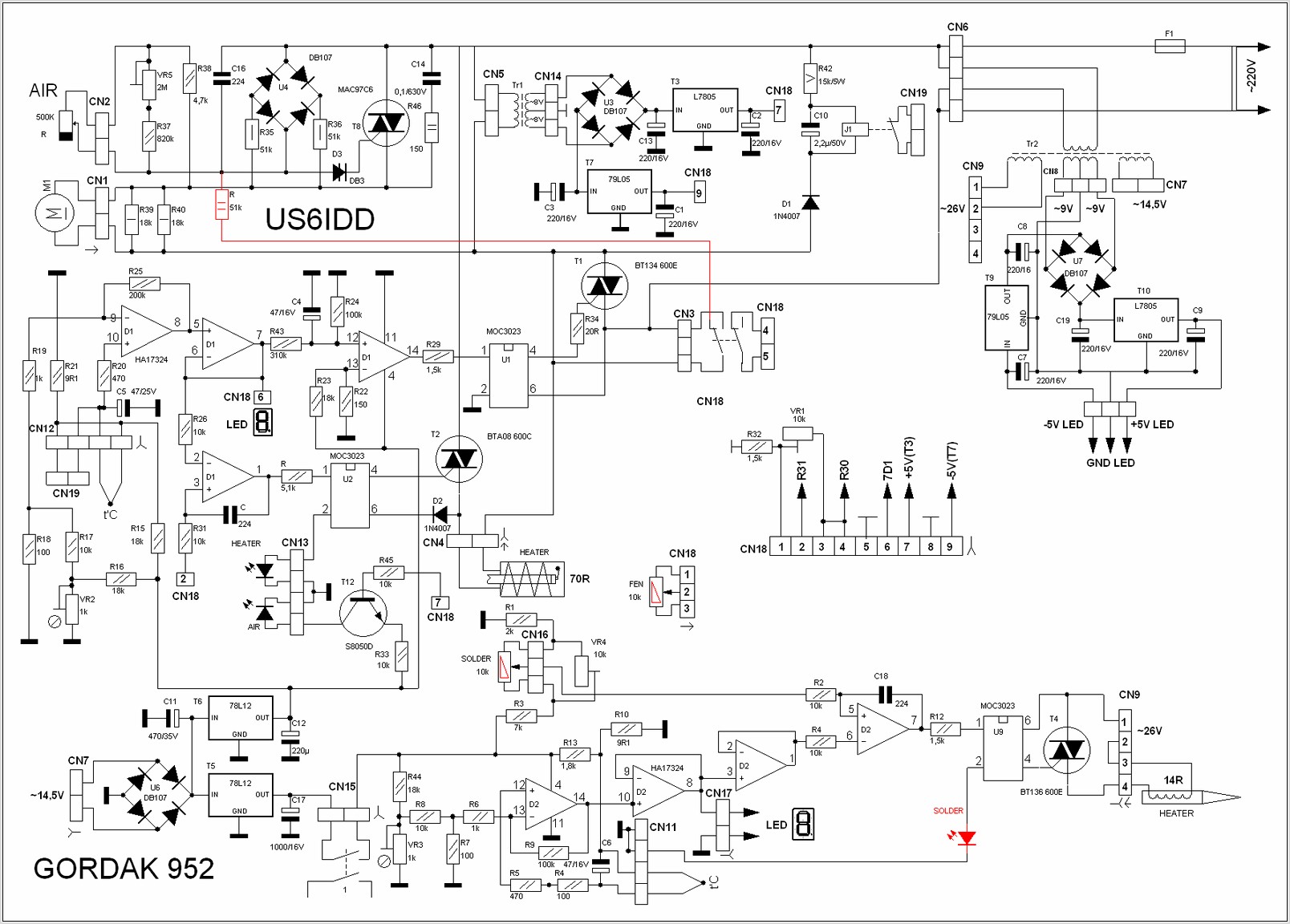 Hot Air Rework Station Circuit Diagram