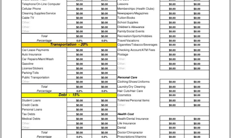 How To Do A Home Budget Worksheet