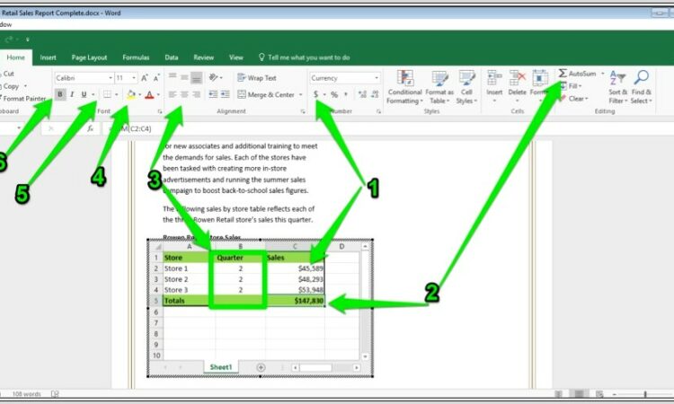 How To Insert Excel Worksheet Into Word