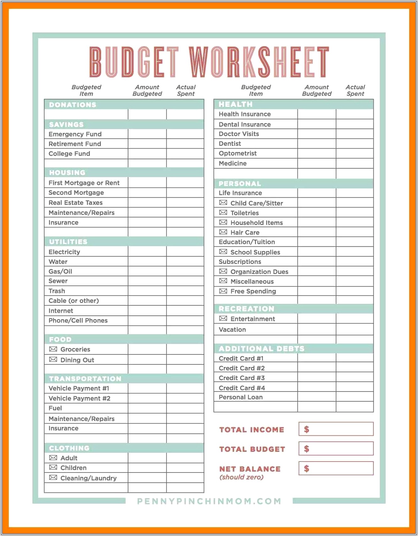 How To Make Budget Worksheet On Excel