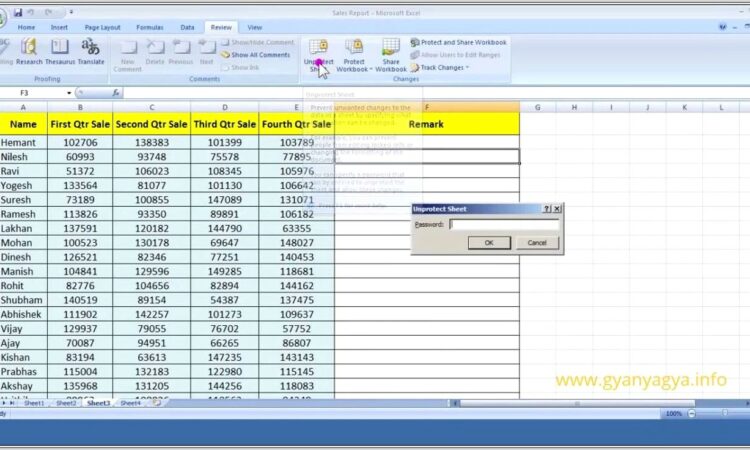 How To Protect Excel Worksheet 2007