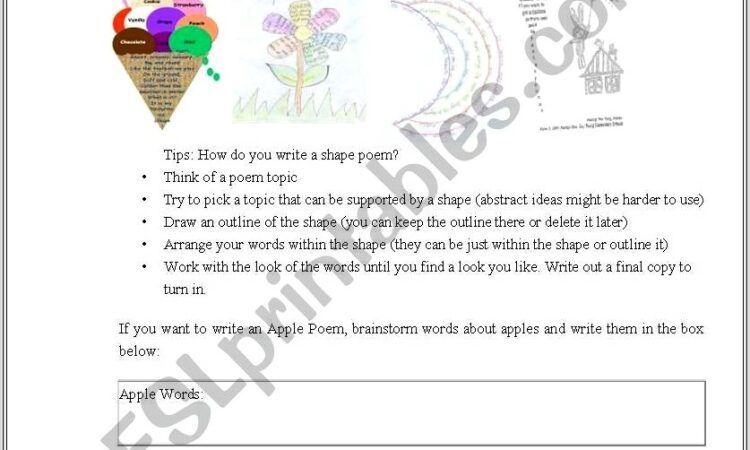 How To Write A Shape Poem Worksheet