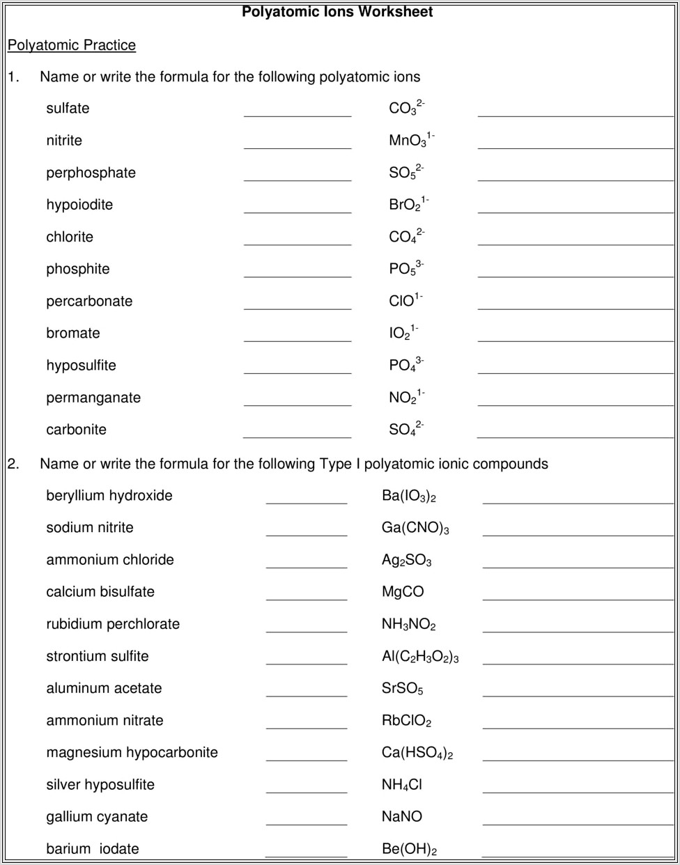How To Write Ionic Compounds Worksheet