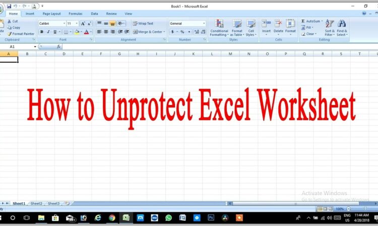 How Unprotect Excel Worksheet