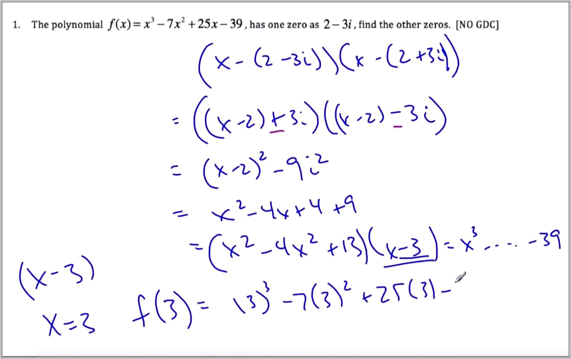 Ib Math Hl Vectors Worksheet