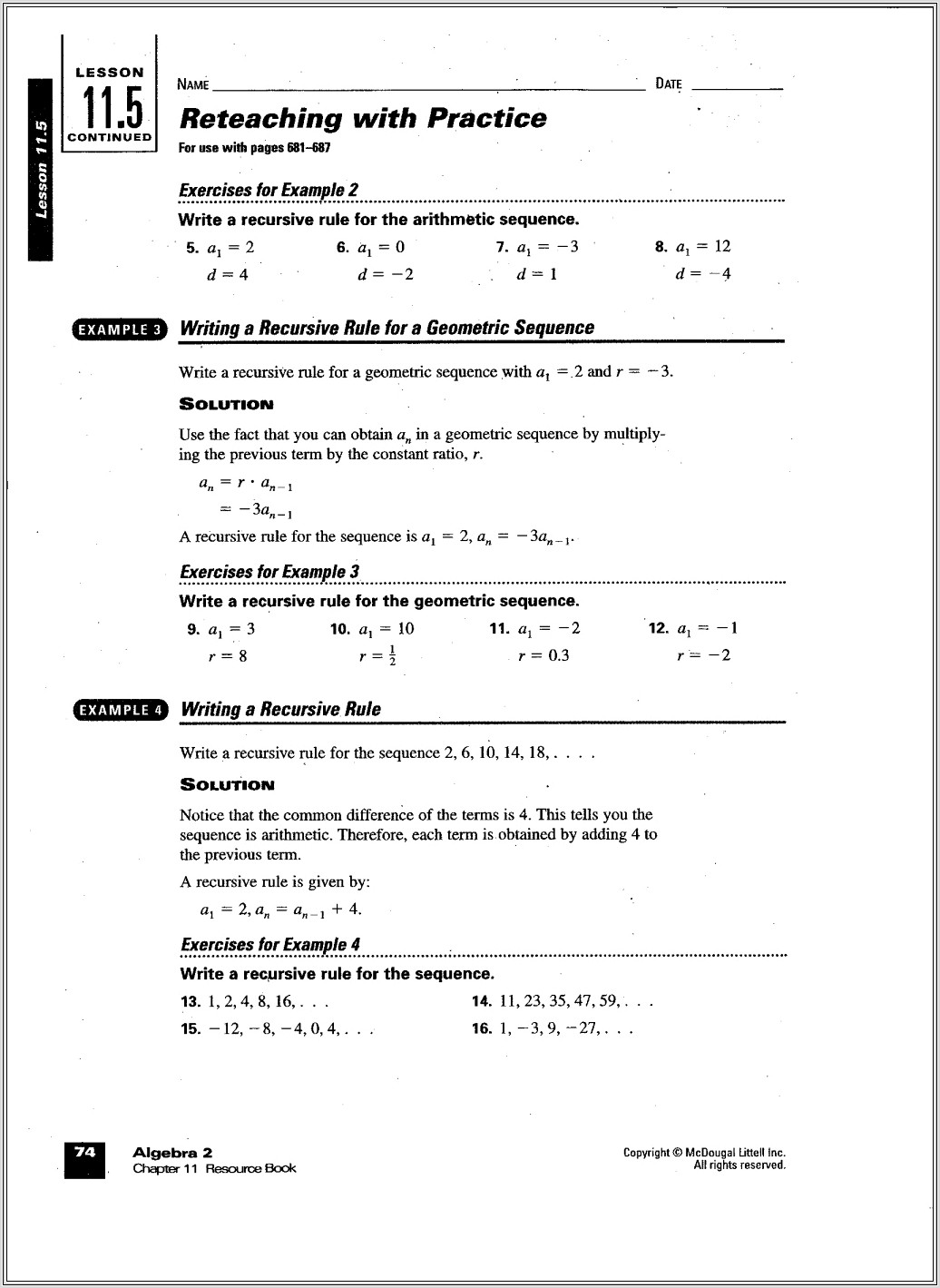 Ib Math Studies Sequences And Series Worksheets