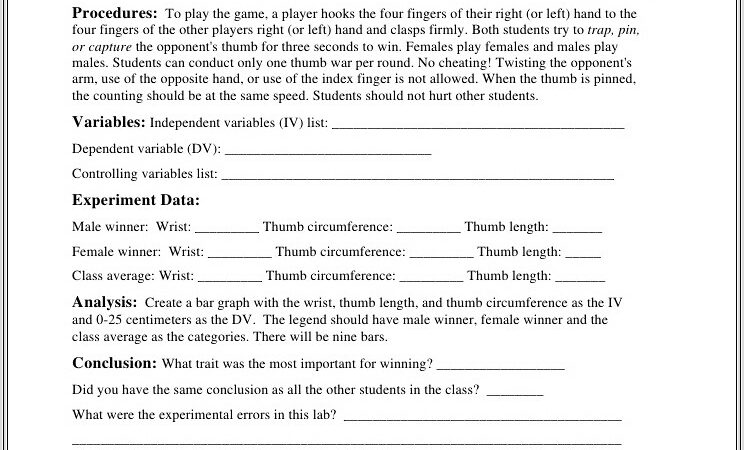 Identify Scientific Method Worksheet