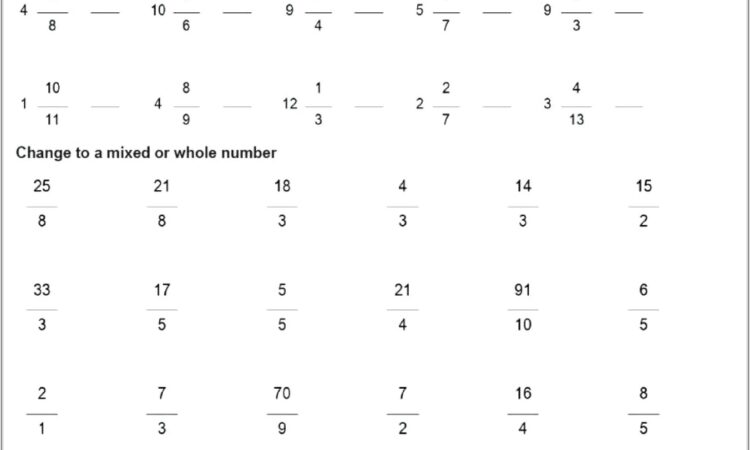 Improper Fraction To Mixed Number Worksheet Ks2