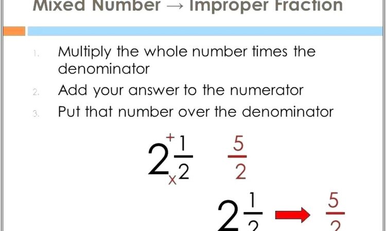 Improper Fractions To Mixed Numbers Worksheet Answers