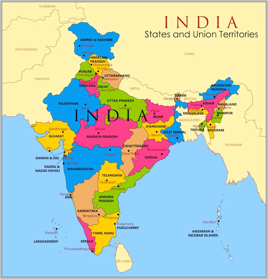 India Map Worksheet Ks1