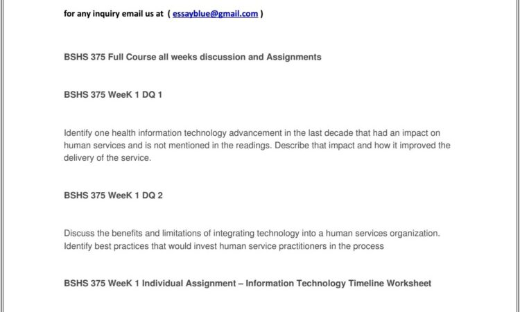 Information Technology Timeline Worksheet Bshs 375