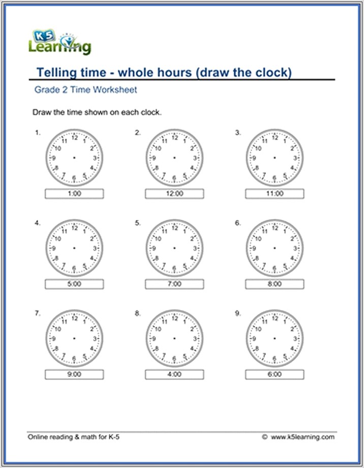Information Time Math Worksheet