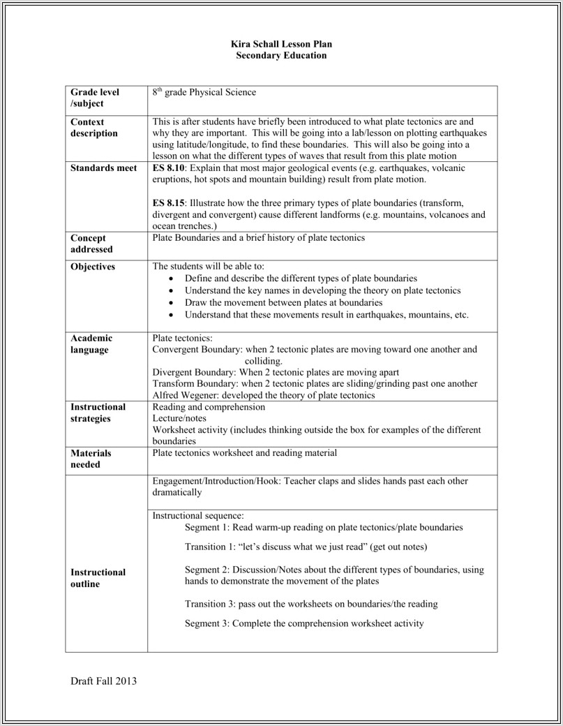 Introduction To Plate Tectonics Worksheet