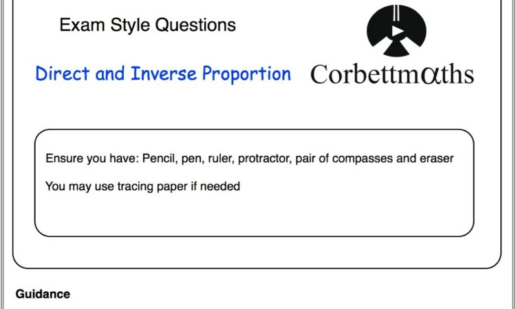 Inverse Proportion Word Problems Worksheet Pdf