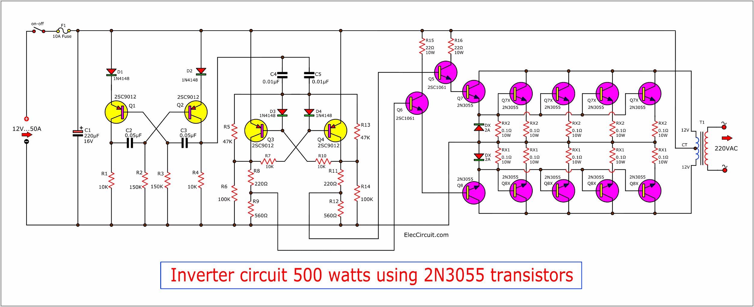 Inverter Circuit Diagram 12v 500w