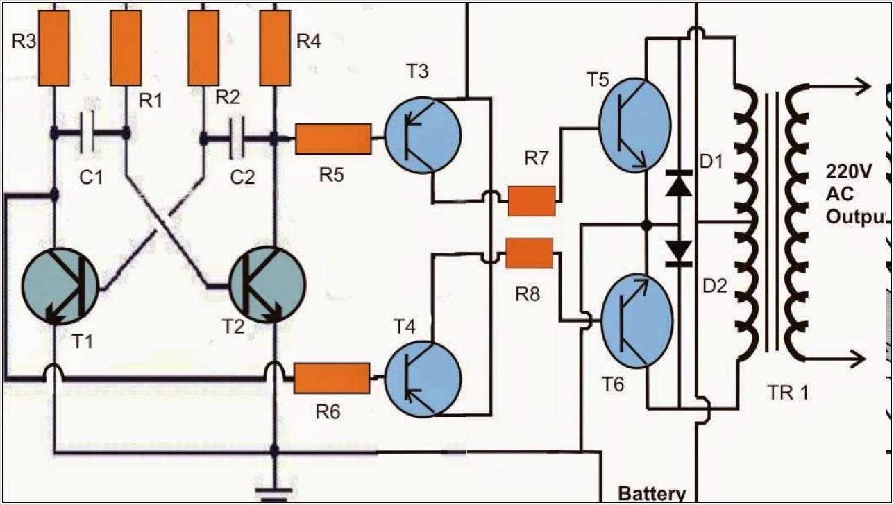 Inverter Circuit Diagram 12v To 220v