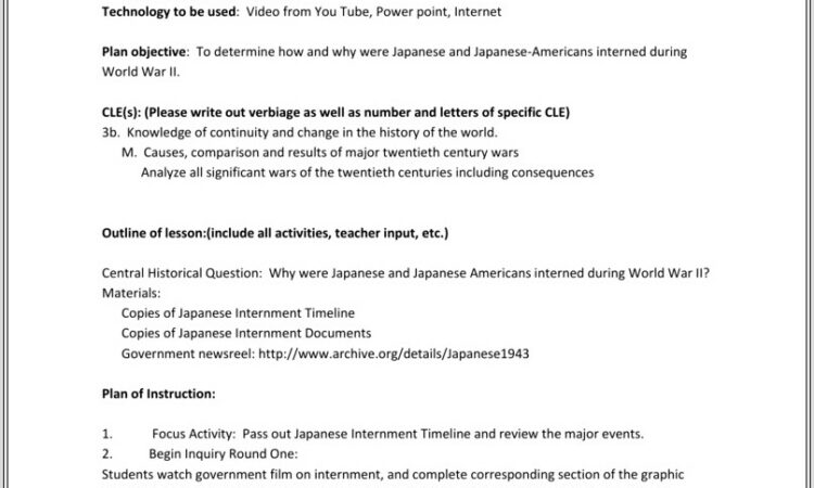 Japanese Internment Timeline Worksheet