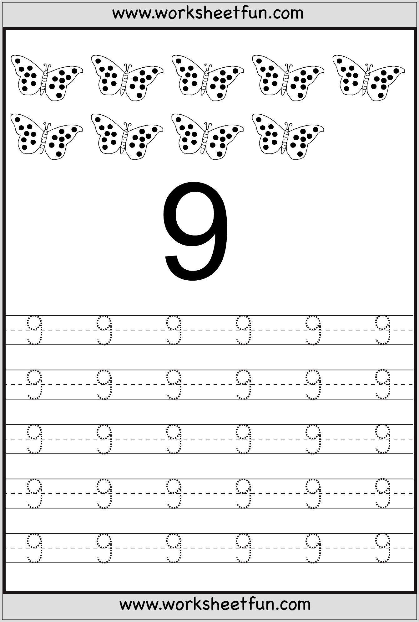 Kindergarten Math Worksheets Number Tracing