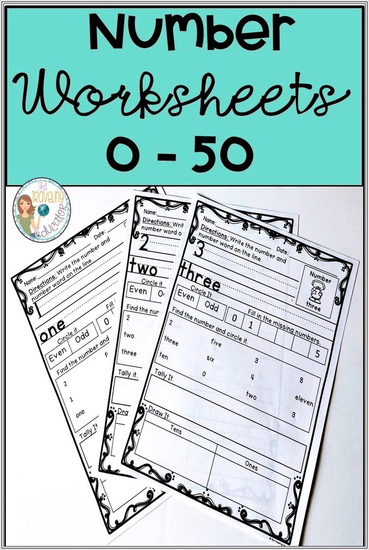 Kindergarten Math Worksheets Number Words
