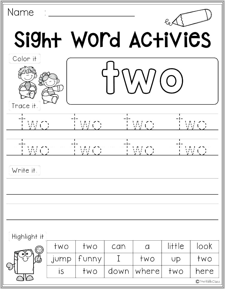 Kindergarten Sight Word Is Worksheet